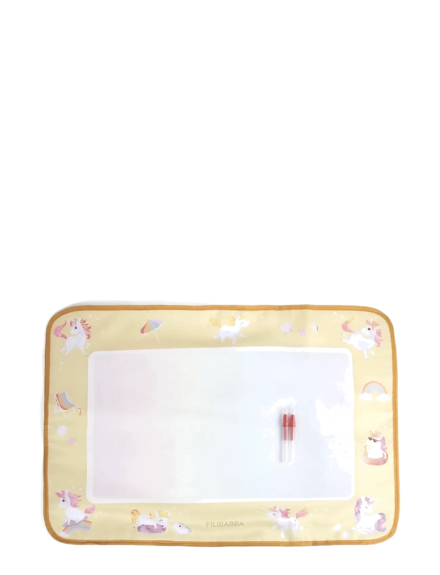 Filibabba - Water drawing mat – Unicorn Shores - rittavlor - yellow - 1
