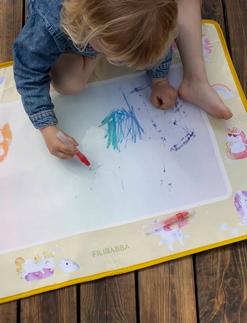 Filibabba - Water drawing mat – Unicorn Shores - joonistustahvlid - yellow - 3