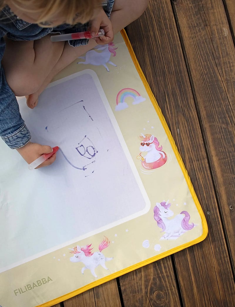 Filibabba - Water drawing mat – Unicorn Shores - joonistustahvlid - yellow - 4
