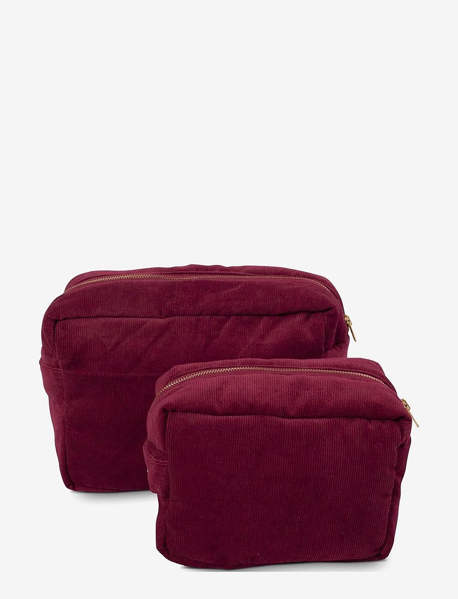 Filibabba - Toilet bag (large) - corduroy - deeply red - deeply red - 3