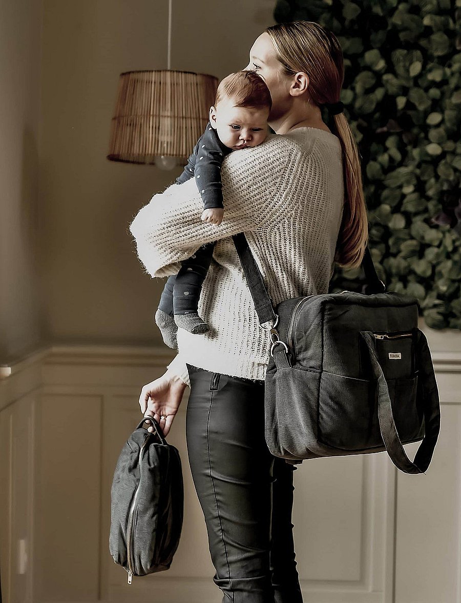 Filibabba - Mommy bag - corduroy, Stone grey - stone grey - 0