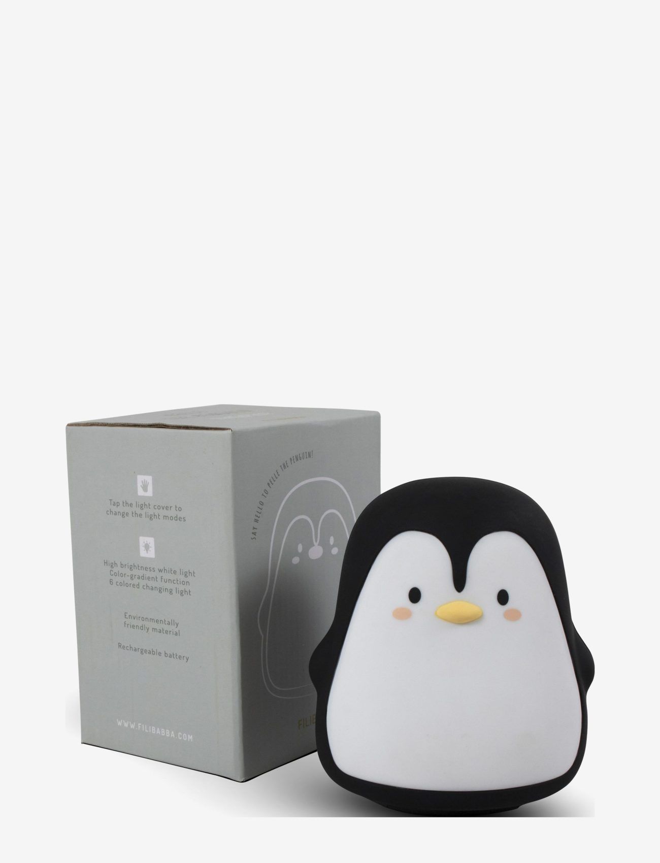 Filibabba - LED lampe - Pelle the Penguin - lampki nocne - black and white - 2