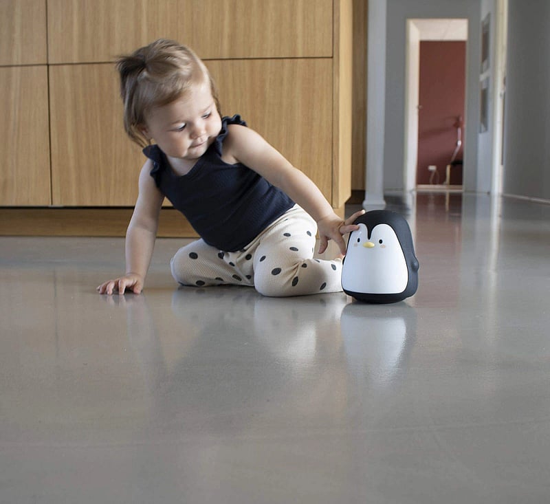 Filibabba - LED lampe - Pelle the Penguin - nachtlampen - black and white - 0