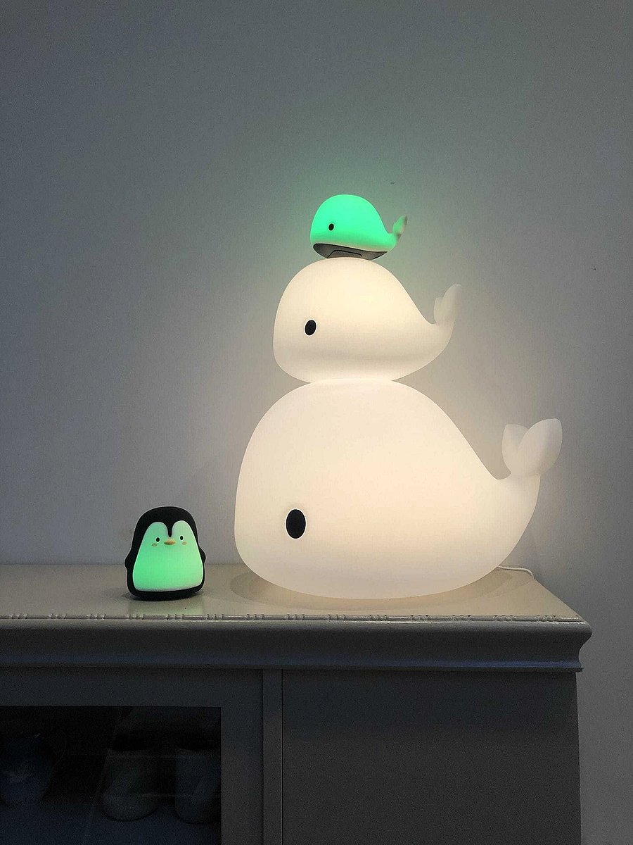 Filibabba - LED lampe - Pelle the Penguin - nachtlampen - black and white - 5