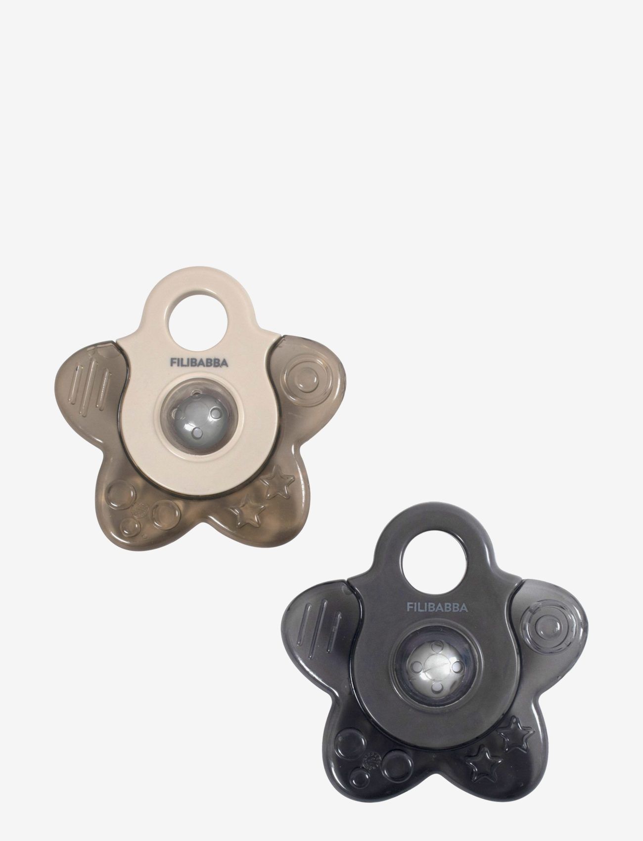 Filibabba Bidering Cooling Star 2-Pak Grey Mix, Teething Legetøj, Multi/mønstret, Str: ONE SIZE