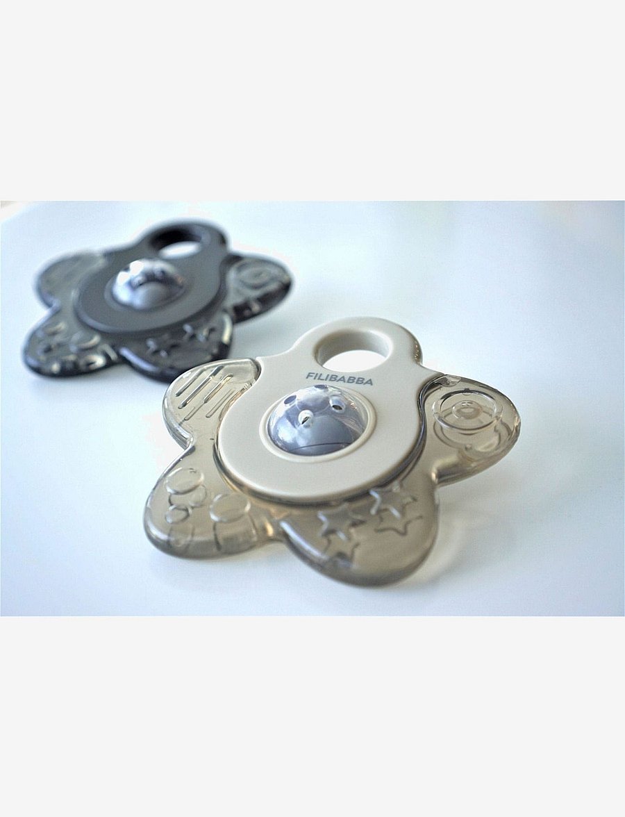 Filibabba - Bidering - Cooling star 2-pak Grey mix - bidelegetøj - grey mix - 3