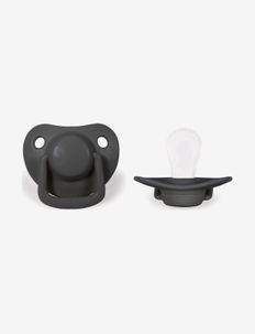 2-pack pacifiers - stone grey 0-6 months, Filibabba