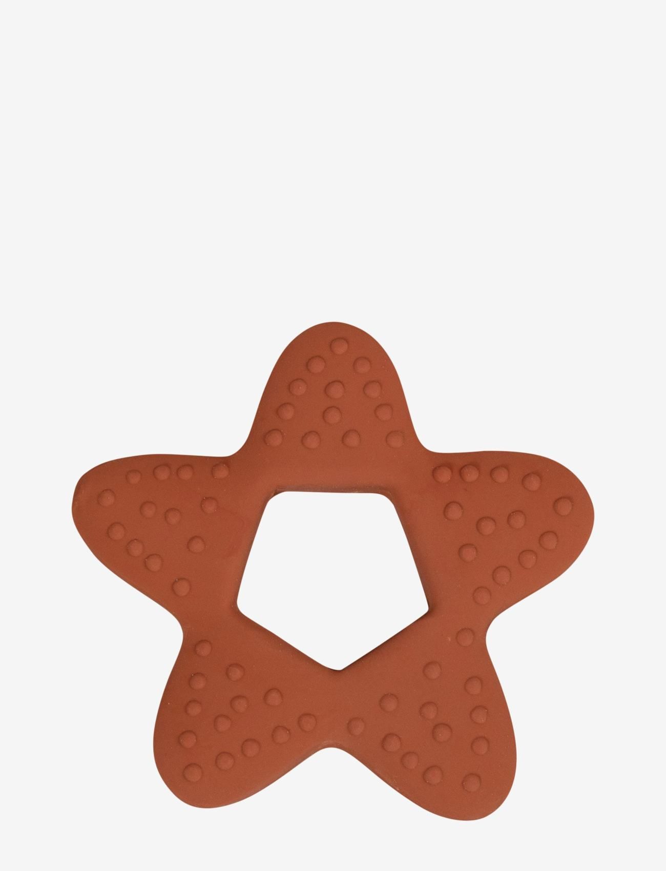 Filibabba - Teether - Star natural rubber - rust - teething toys - rust - 0