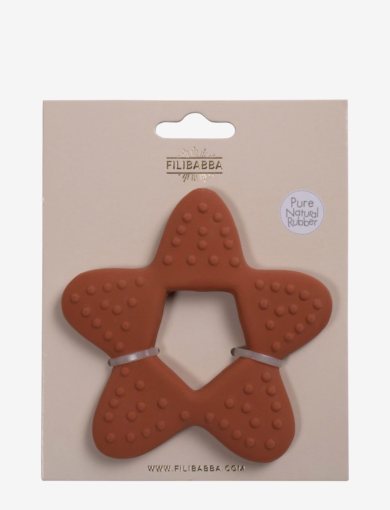 Filibabba - Teether - Star natural rubber - rust - teething toys - rust - 1