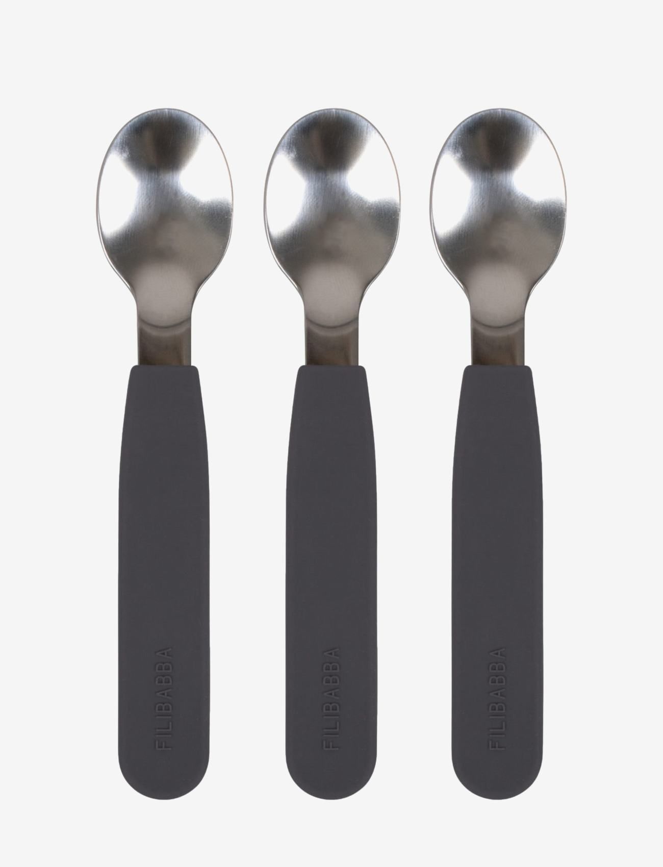 Filibabba - Silicone Spoons 3-pack - Stone Grey - alhaisimmat hinnat - stone grey - 0