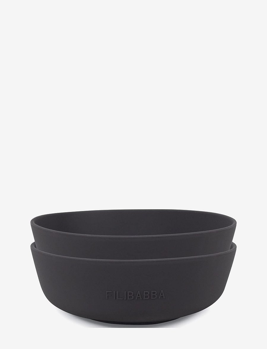 Filibabba - Silikone skål 2-pak - Stone Grey - schüsseln - stone grey - 0