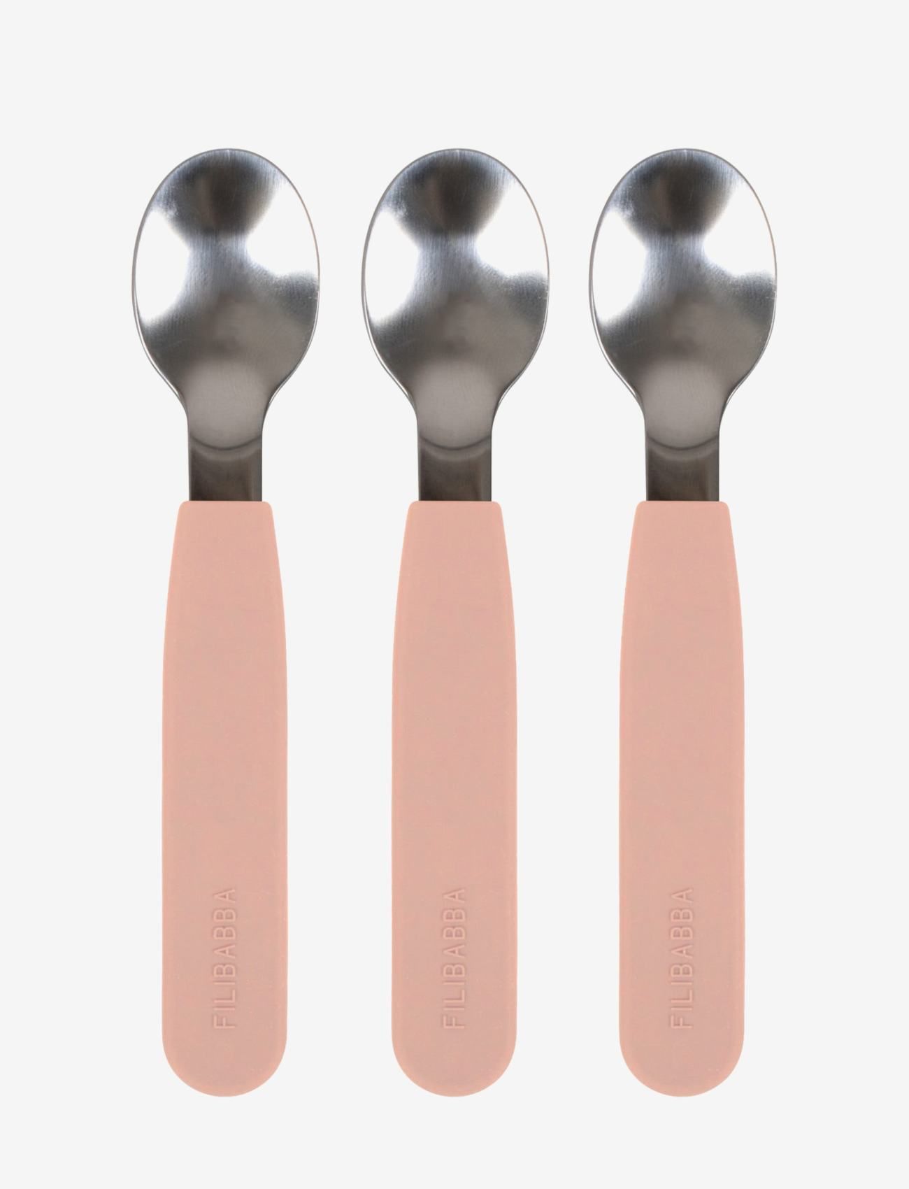 Filibabba - Silicone Spoons 3-pack - Peach - bestikk - peach - 0