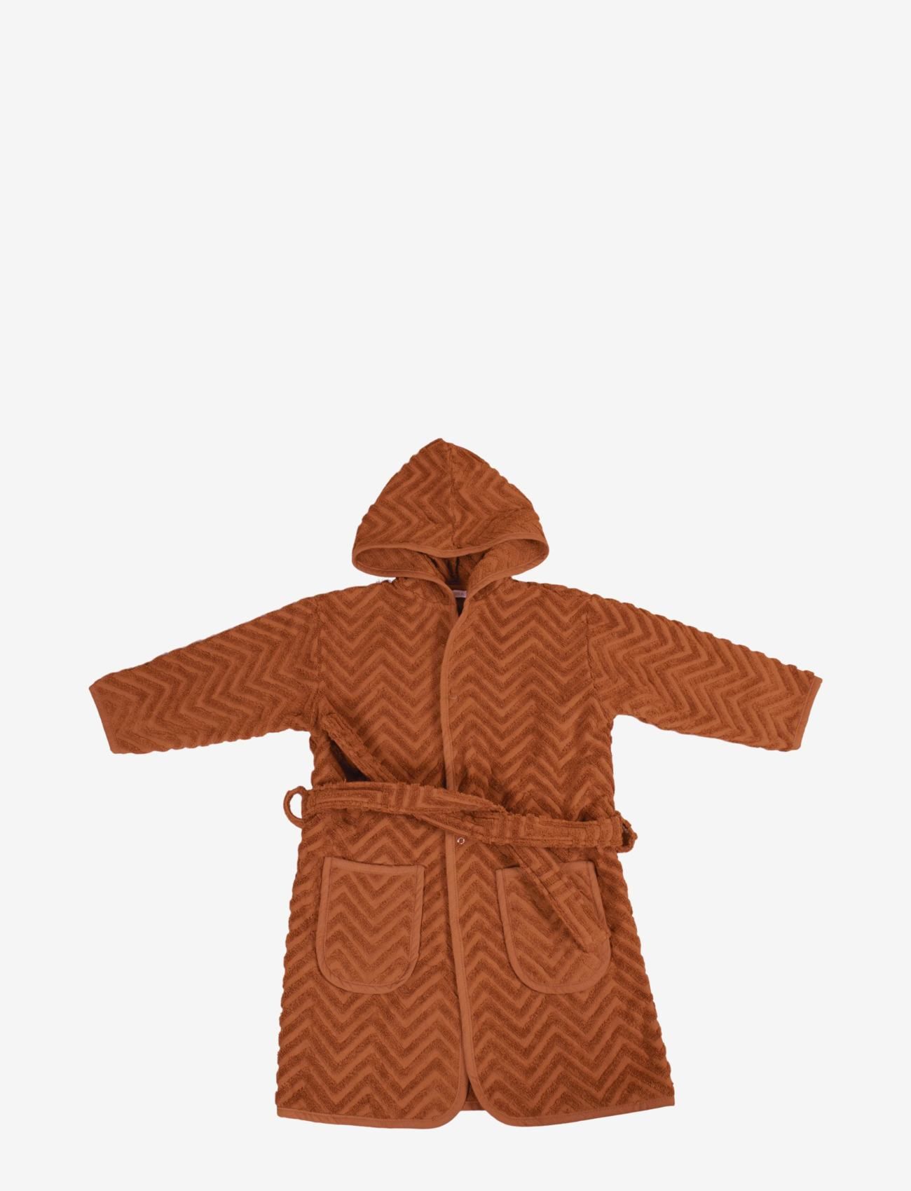 Filibabba Bathrobe Zigzag Rust 1-2 Years, 80-92, Night & Underwear, Braun - Bathrobes, Kinder