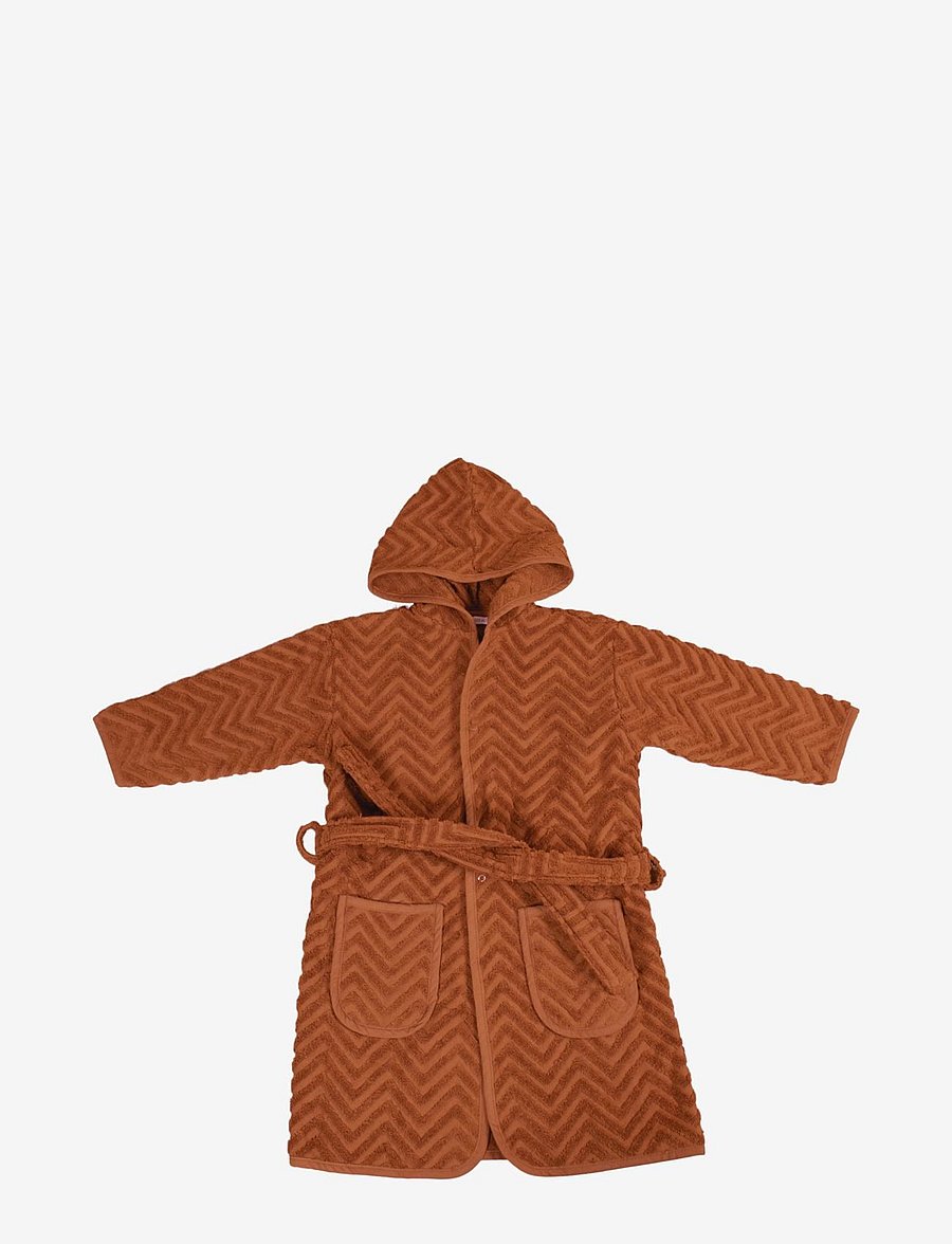Filibabba - Bathrobe - Zigzag rust 1-2 years - bademäntel - rust - 0
