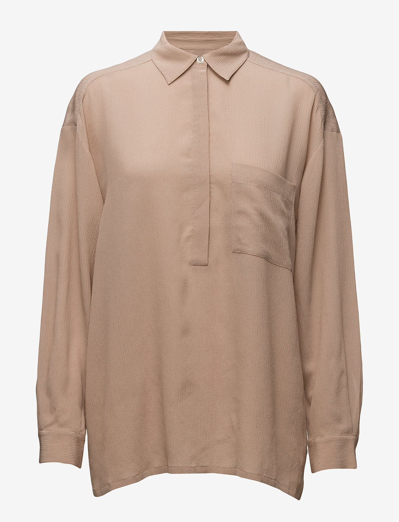 Filippa K - Crinkle Silk Pull On Blouse - almondine - 0