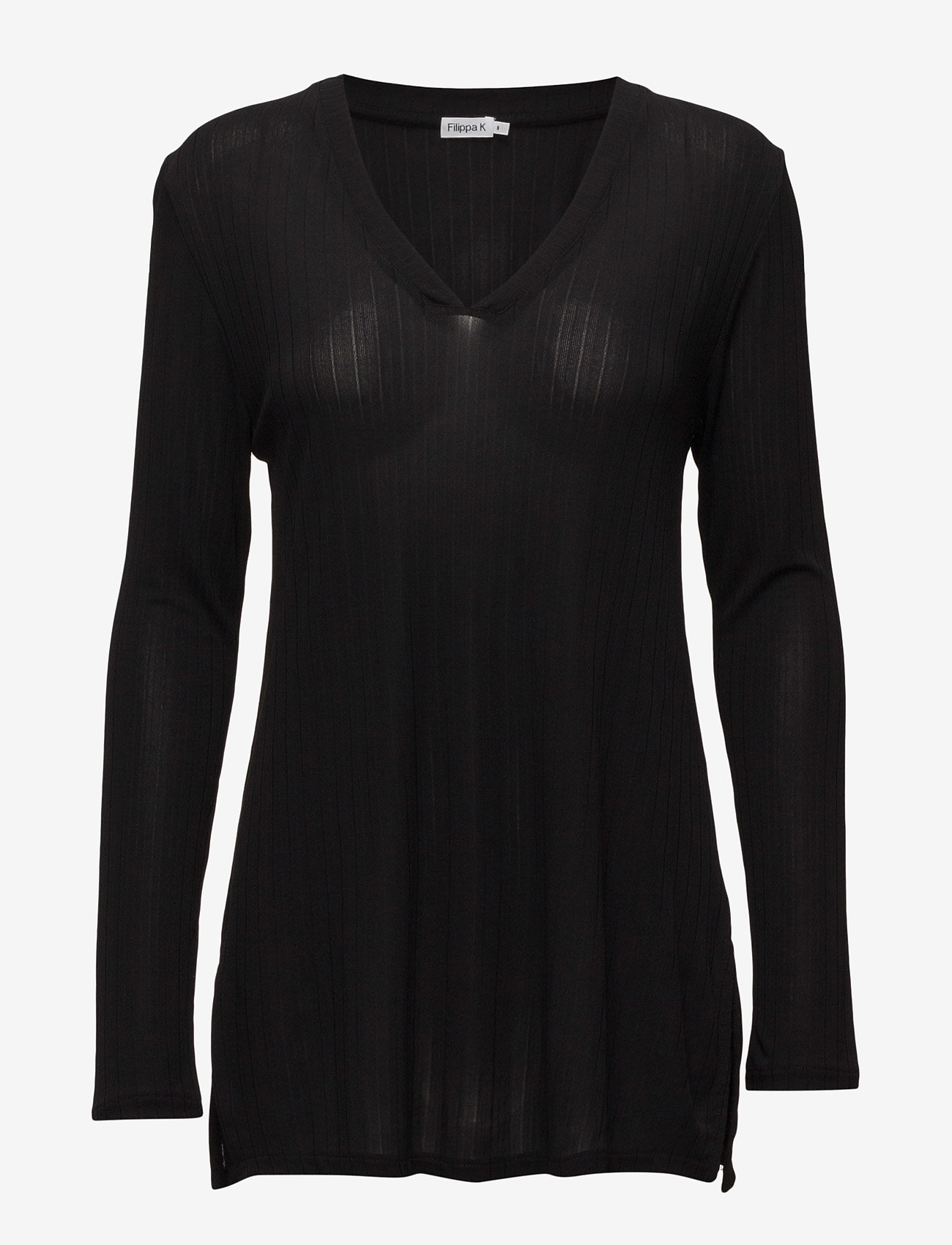 Filippa K - Deep V Jersey Blouse - black - 0