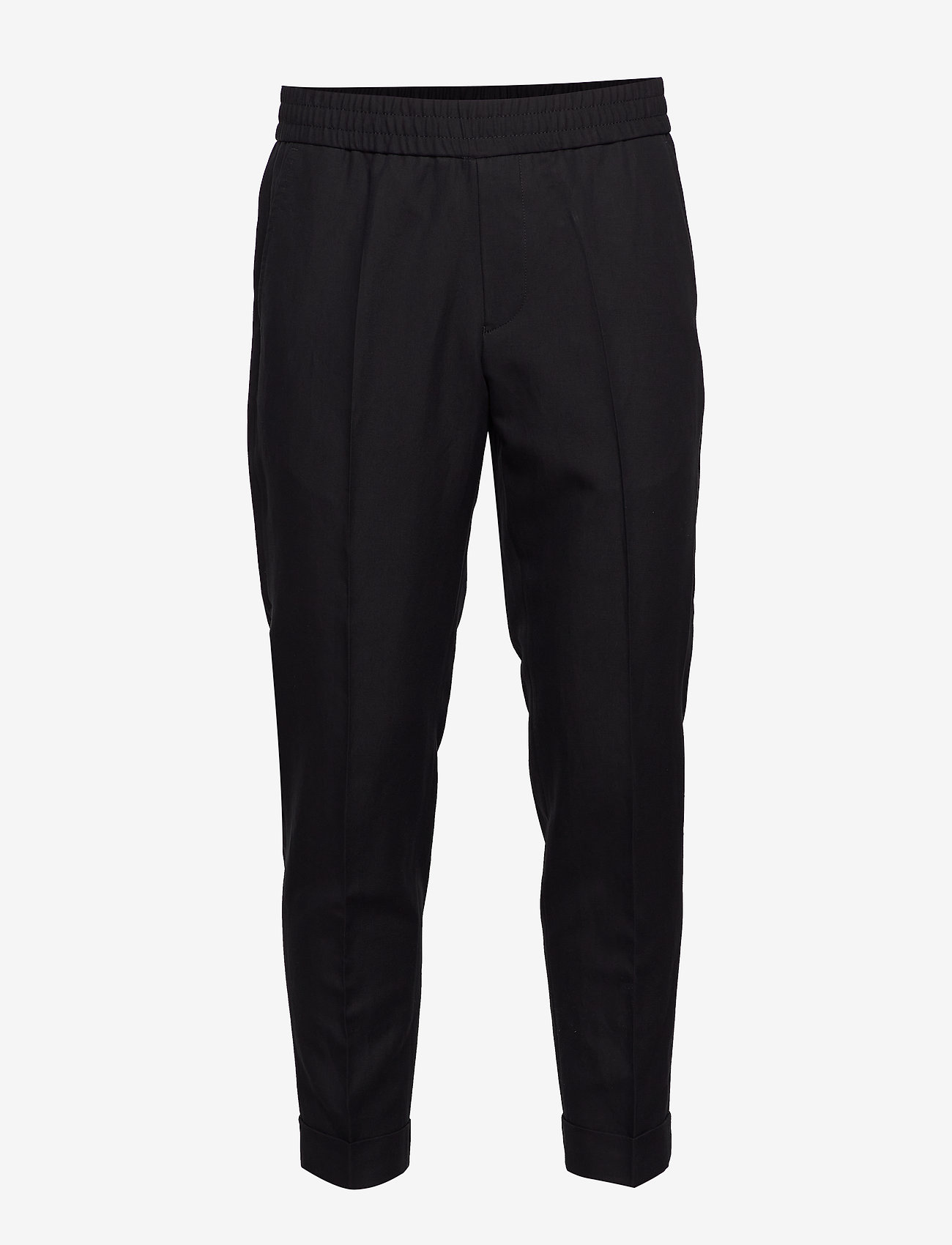M. Terry Cropped Linen Slack - BLACK