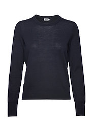 Merino R-neck Sweater - NAVY