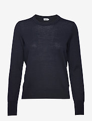 Filippa K - Merino R-neck Sweater - stickade tröjor - navy - 0