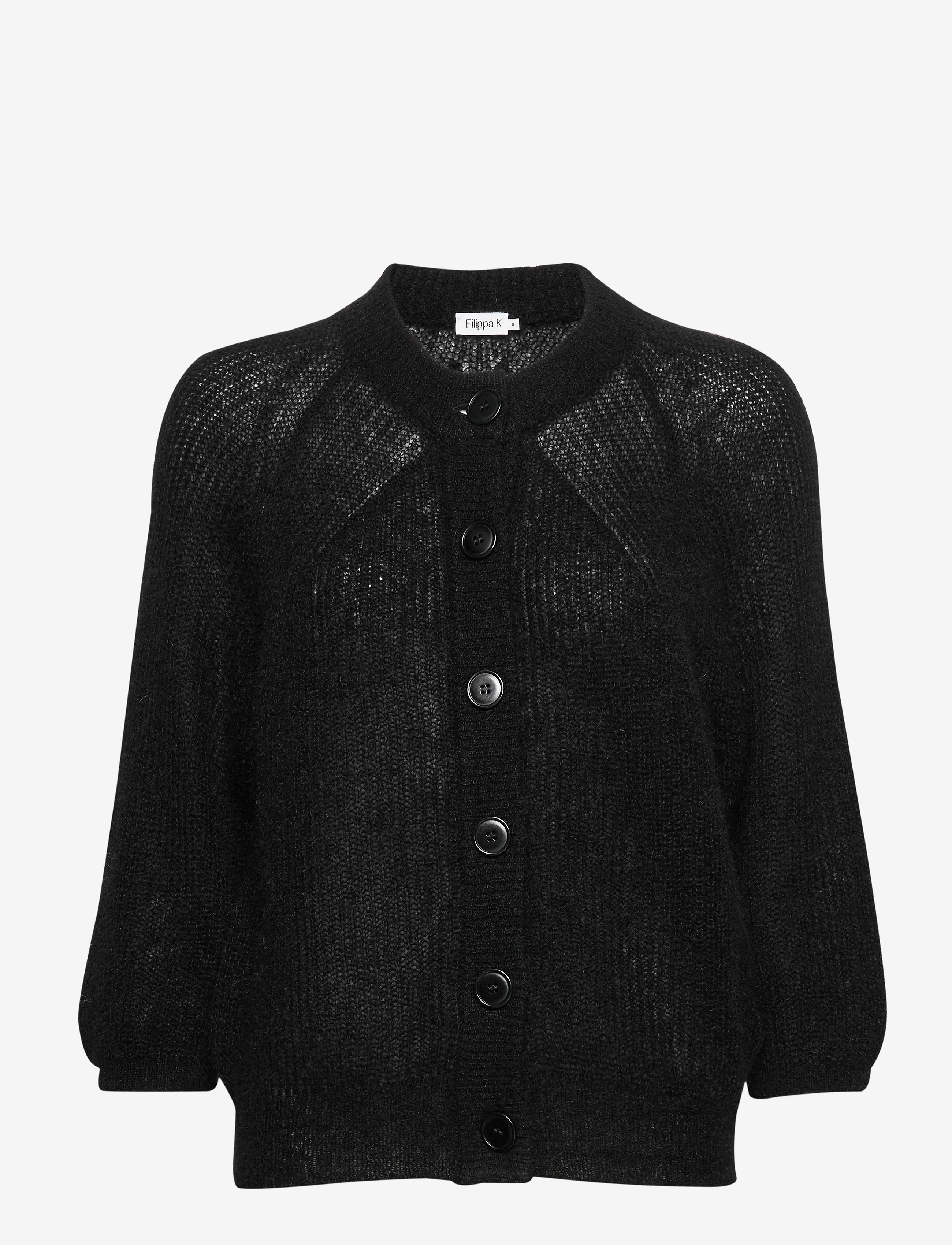 Filippa K - Mohair 3/4 Sleeve Cardigan - black - 0