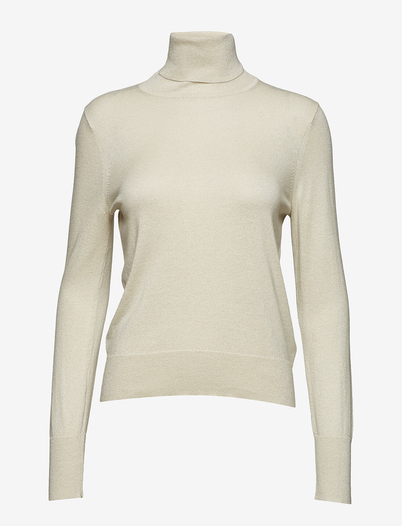 Lurex Roller Neck Sweater - CREAM LURE