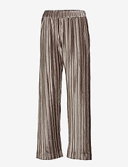 Filippa K - Velvet Plissé Trousers - vida byxor - taupe - 0