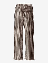 Filippa K - Velvet Plissé Trousers - leveälahkeiset housut - taupe - 1
