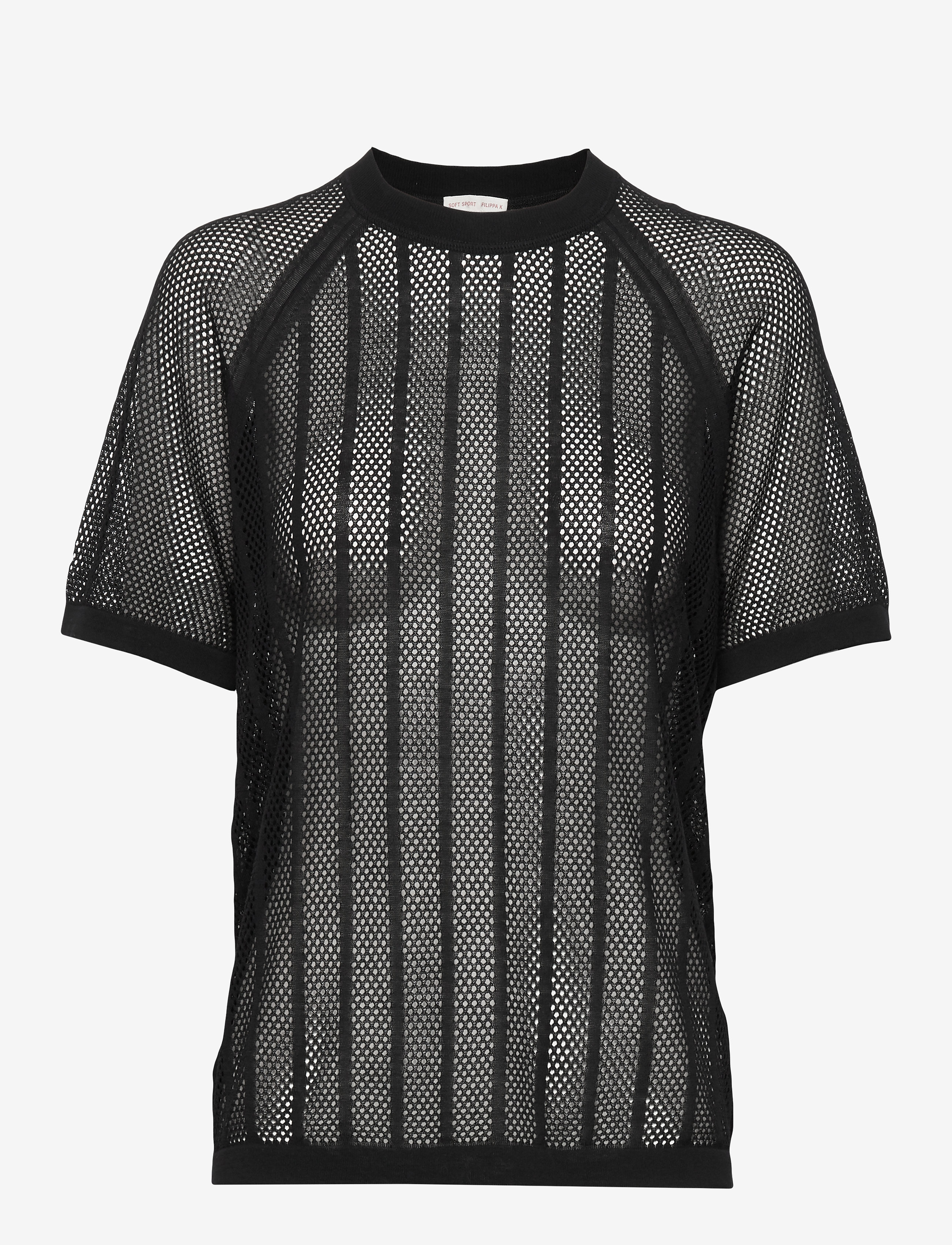 Filippa K Cotton Mesh Knit Top - Filippa K - BLACK / black