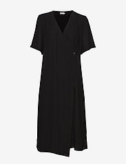 Filippa K - Amalia Wrap Dress - hõlmikkleidid - black - 0