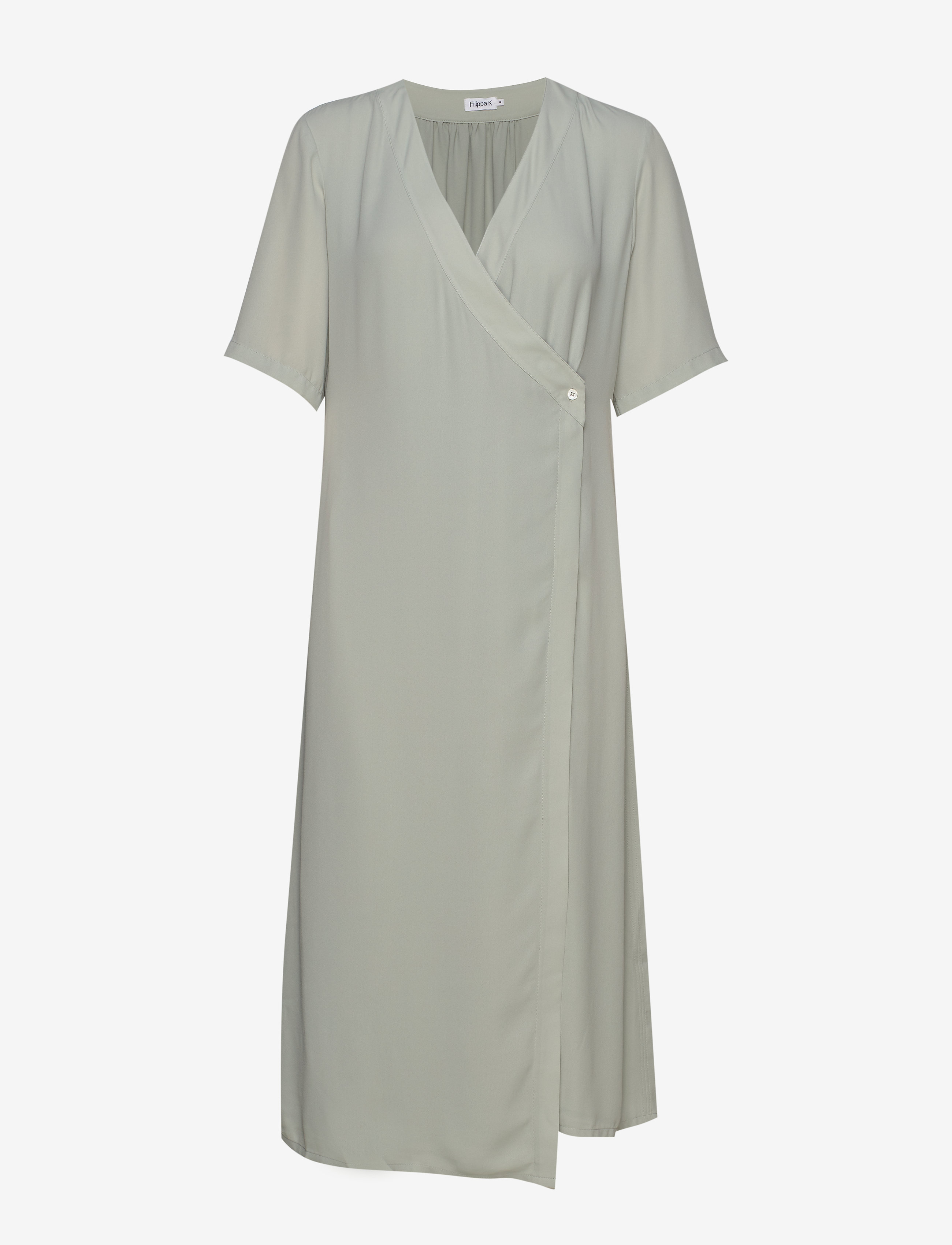 Amalia Wrap Dress - GREEN FOG
