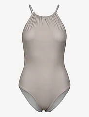 Filippa K - Halter Printed Swimsuit - stroje kąpielow - beige stri - 0