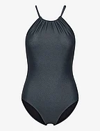 Halter Printed Swimsuit - BLUE PRINT
