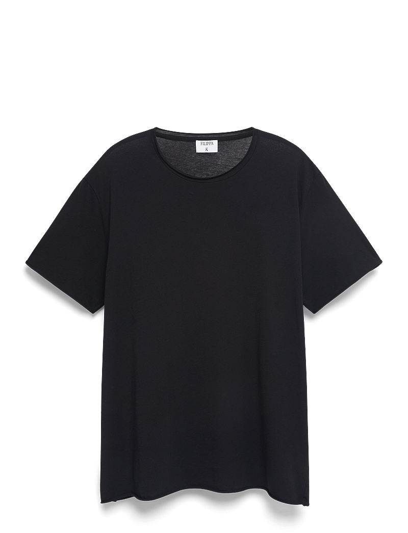 Filippa K - Roll Neck Tee - kortærmede t-shirts - black - 1