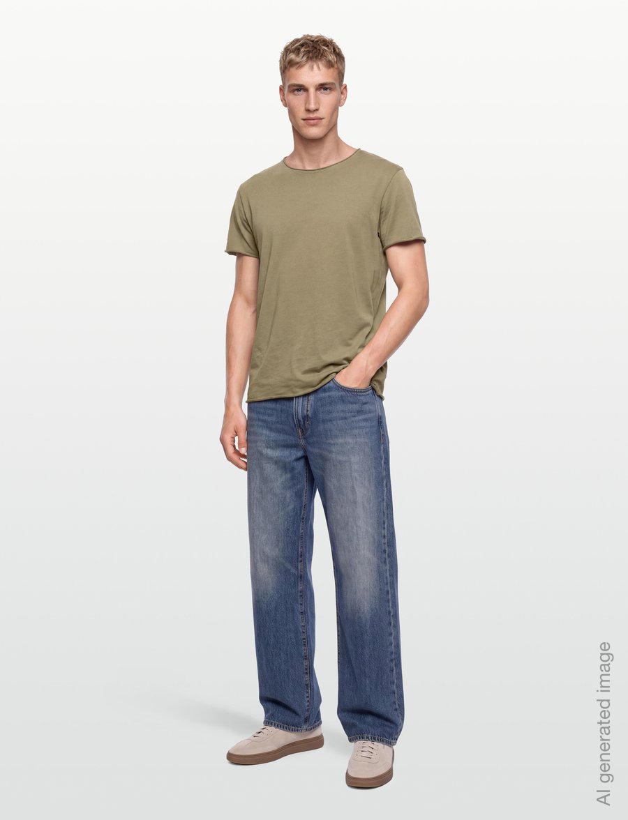 Filippa K - Roll Neck Tee - kurzärmelig - light olive green - 0