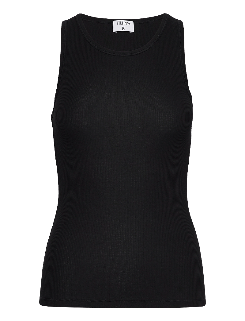Filippa K - Fine Rib Tank - linnen - black - 0