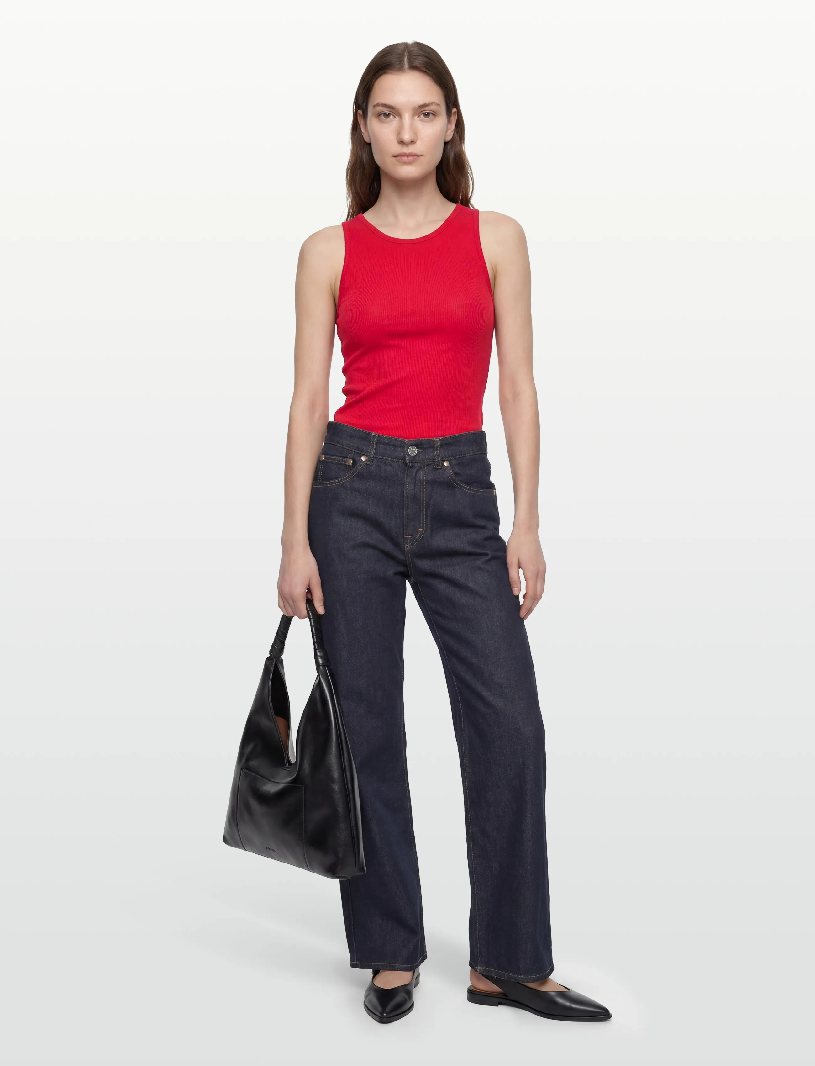 Filippa K Fine Rib Tank - T-shirts & Tops - BRIGHT RED / red