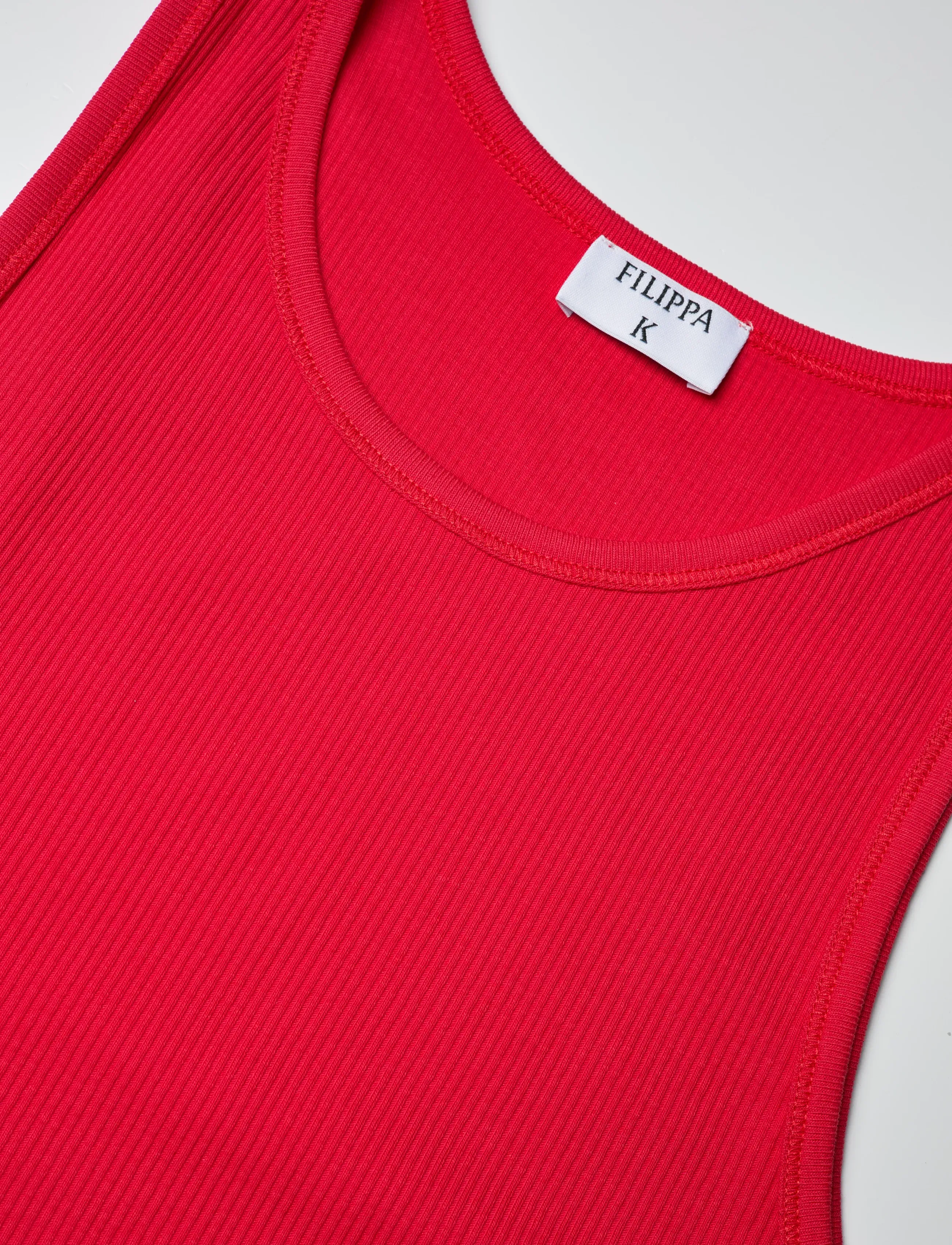 Filippa K - Fine Rib Tank - sleeveless tops - bright red - 5