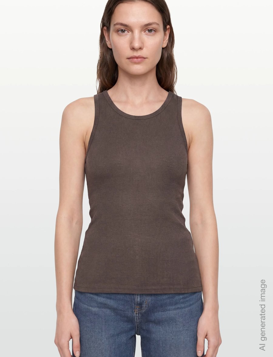 Filippa K - Fine Rib Tank - Ärmellose tops - dark chocolate - 3