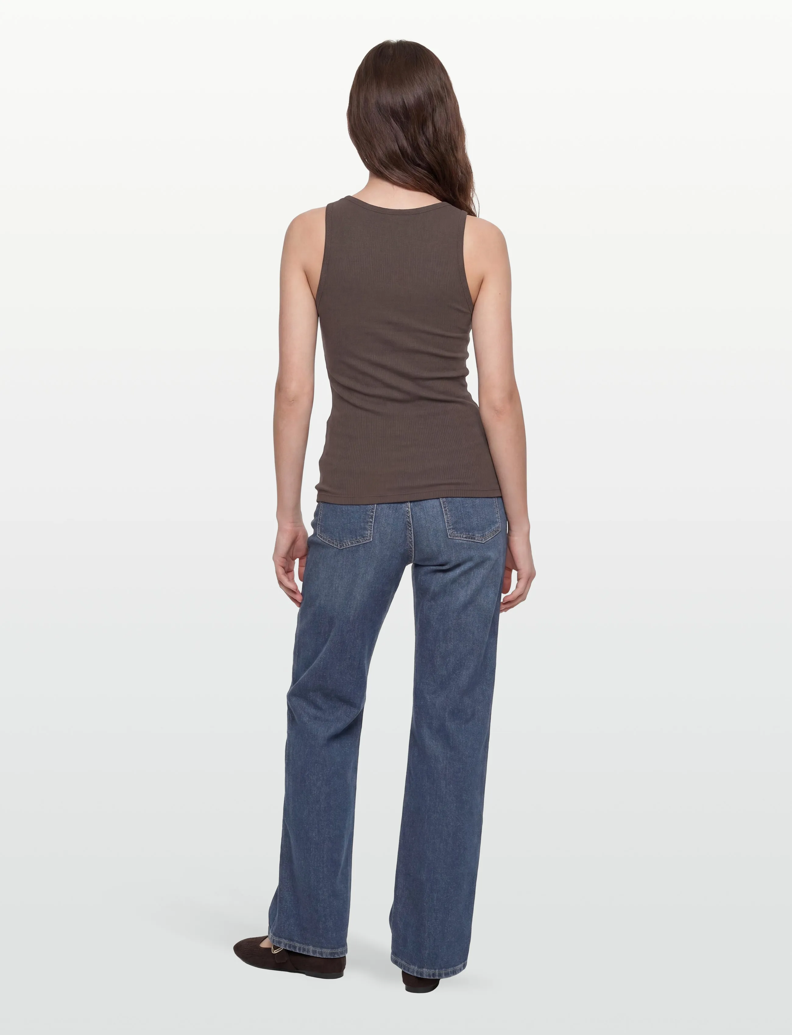 Filippa K - Fine Rib Tank - sleeveless tops - dark chocolate - 4