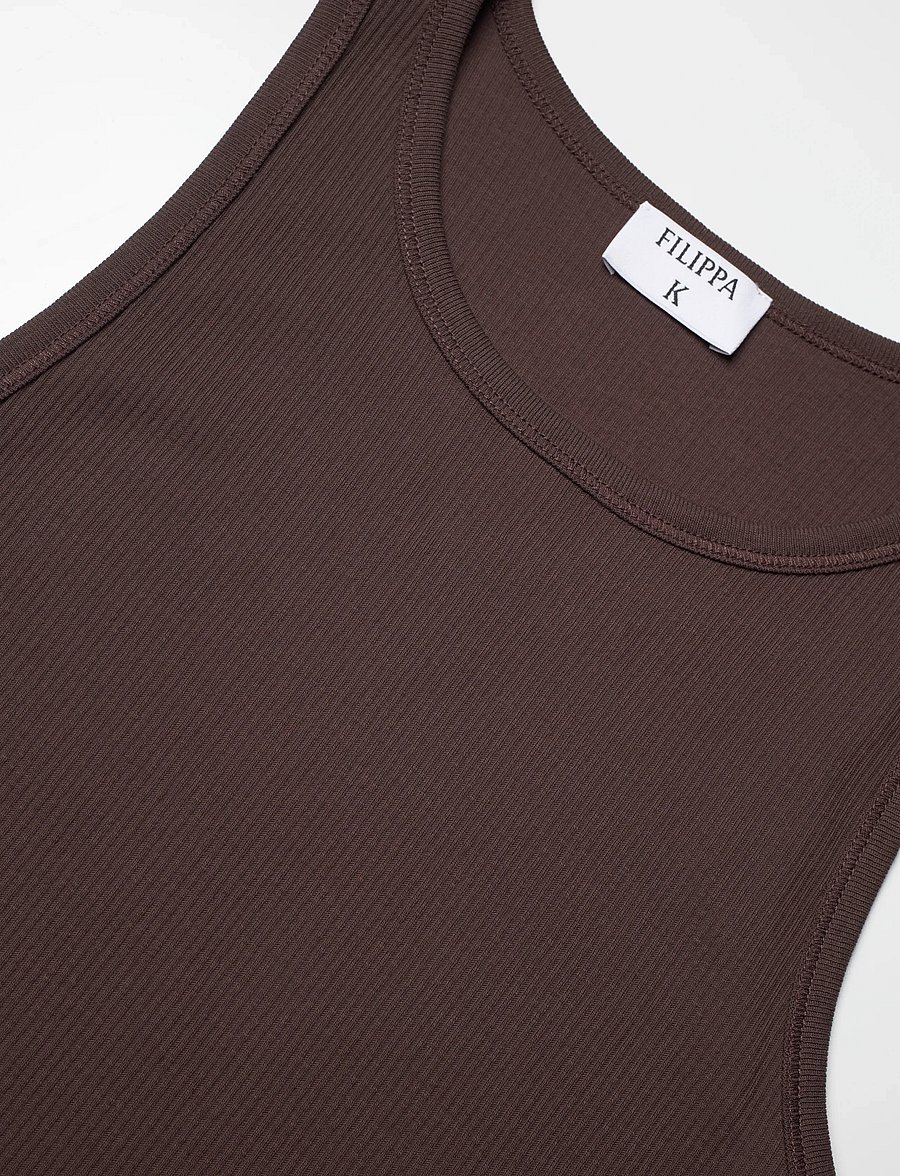 Filippa K - Fine Rib Tank - Ärmellose tops - dark chocolate - 5