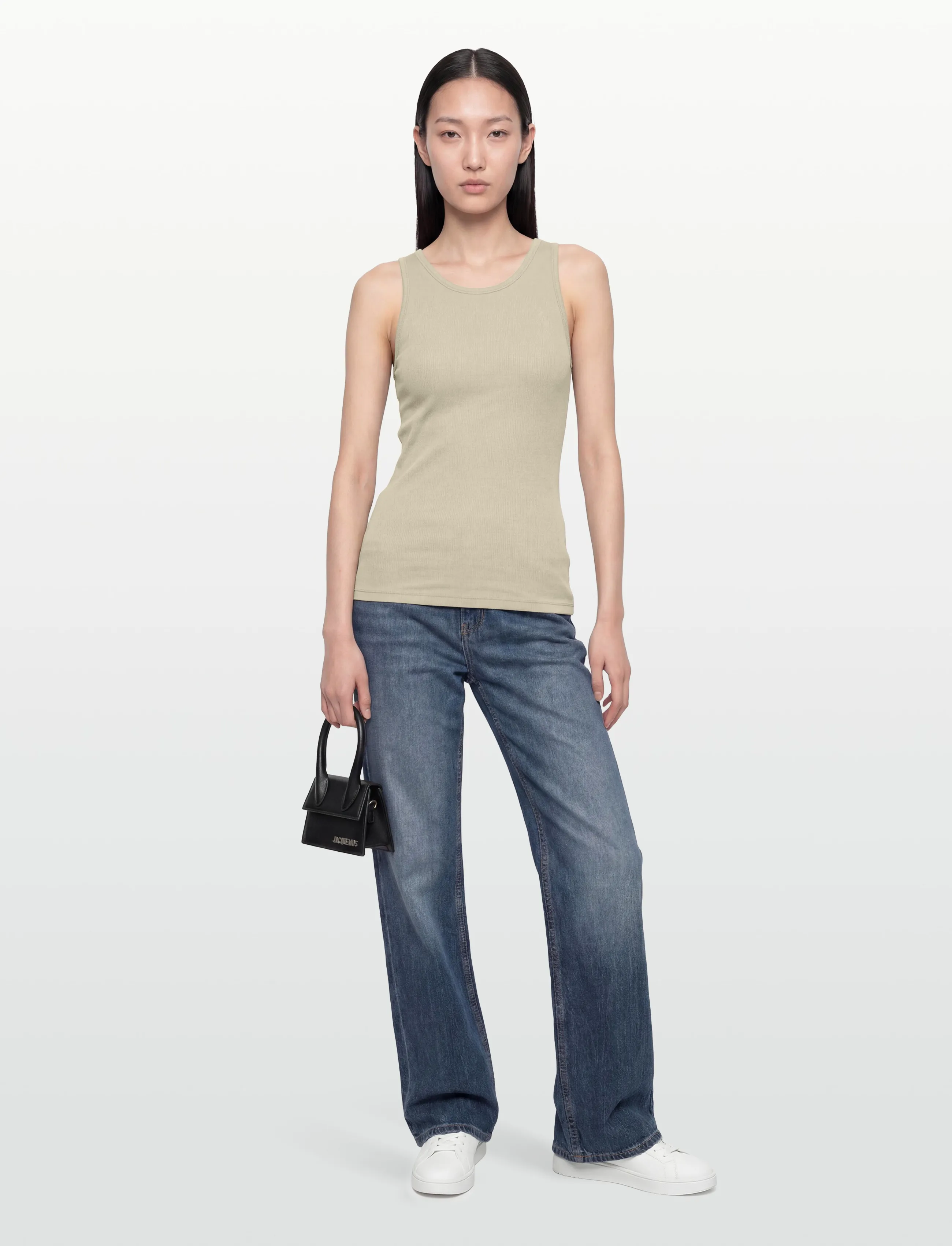 Filippa K Fine Rib Tank - T-skjorter & Topper - LIGHT GREEN / beige