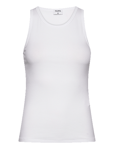 Filippa K Fine Rib Tank - Ärmellose Tops - WHITE / white