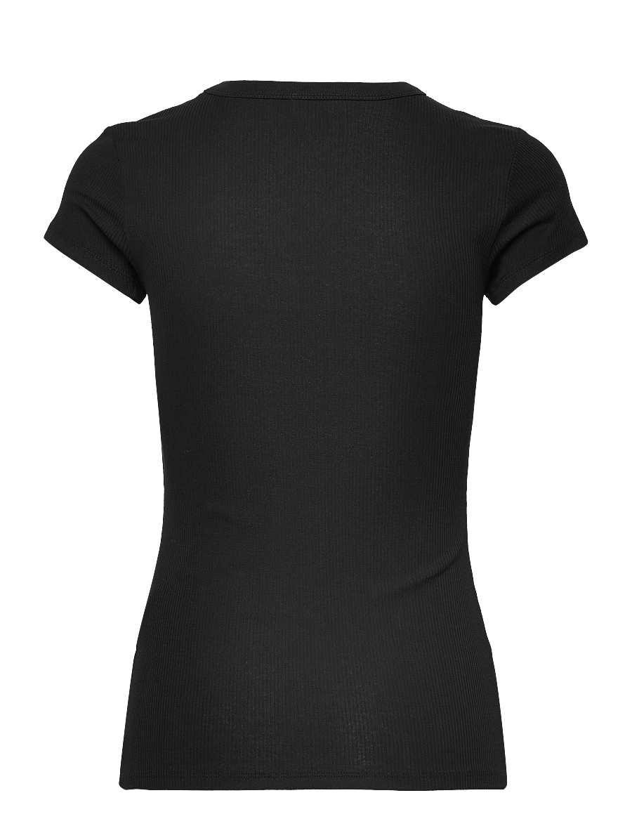 Filippa K - Fine Rib Tee - t-shirts - black - 1