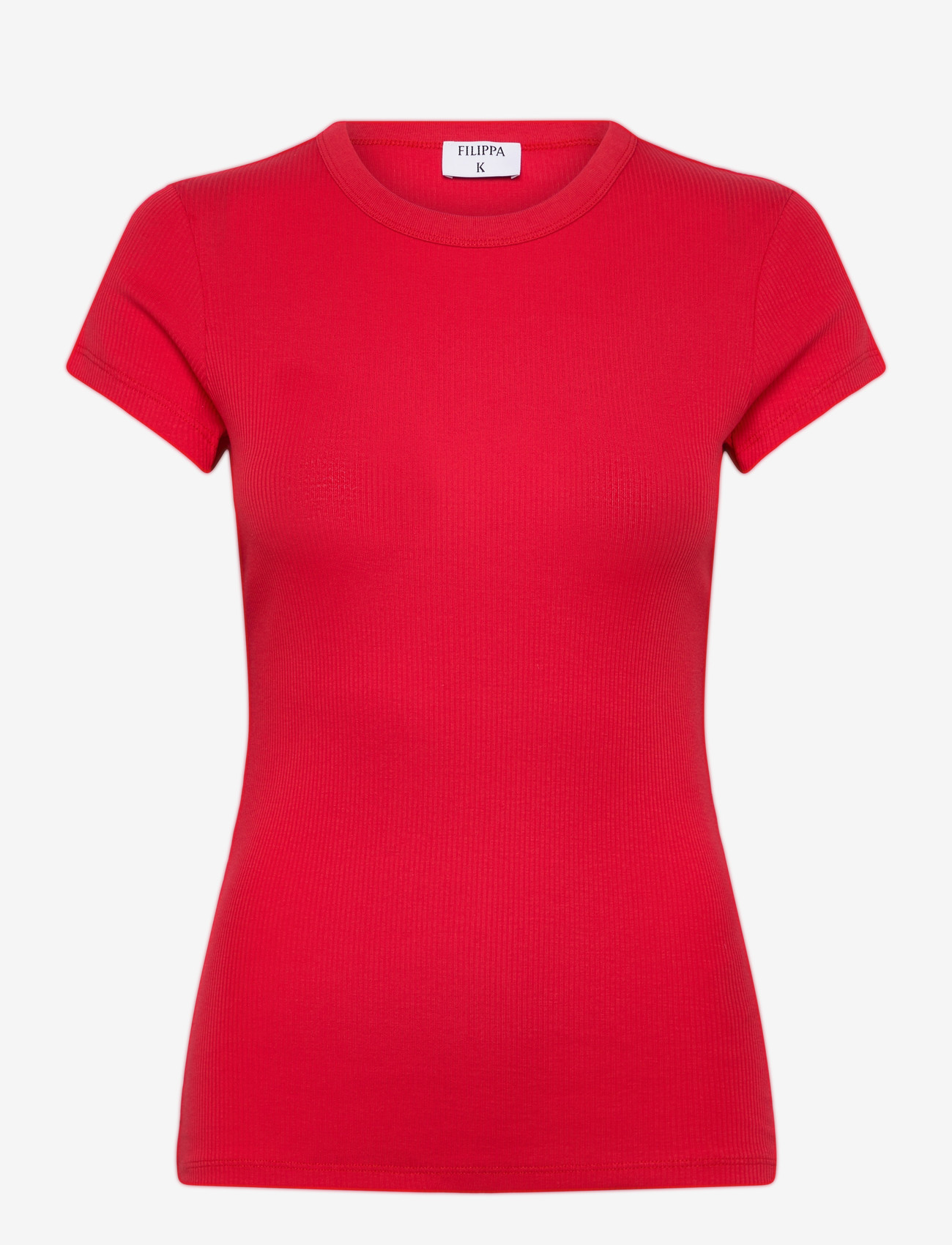Filippa K - Fine Rib Tee - t-shirts - bright red - 0