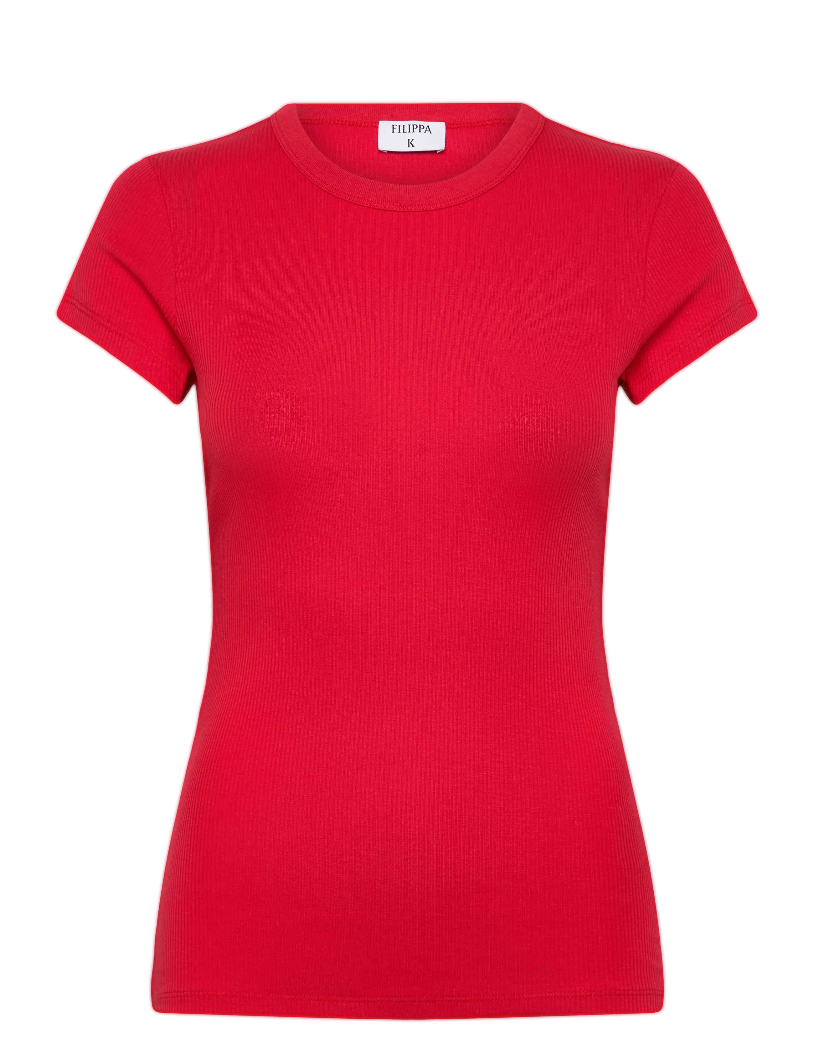 Filippa K Fine Rib Tee - Kläder - BRIGHT RED / red