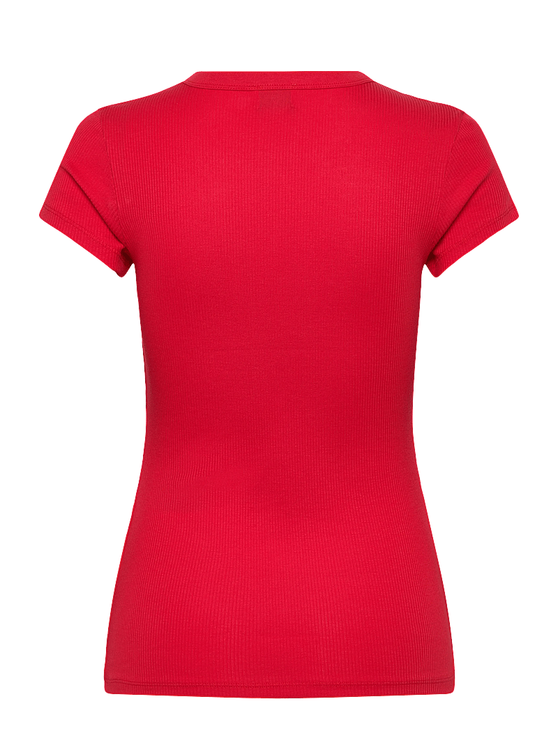 Filippa K - Fine Rib Tee - t-shirts - bright red - 1