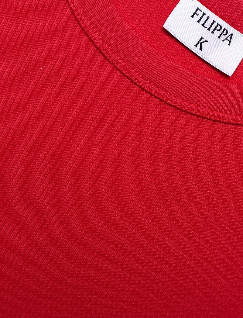 Filippa K - Fine Rib Tee - t-shirts - bright red - 2