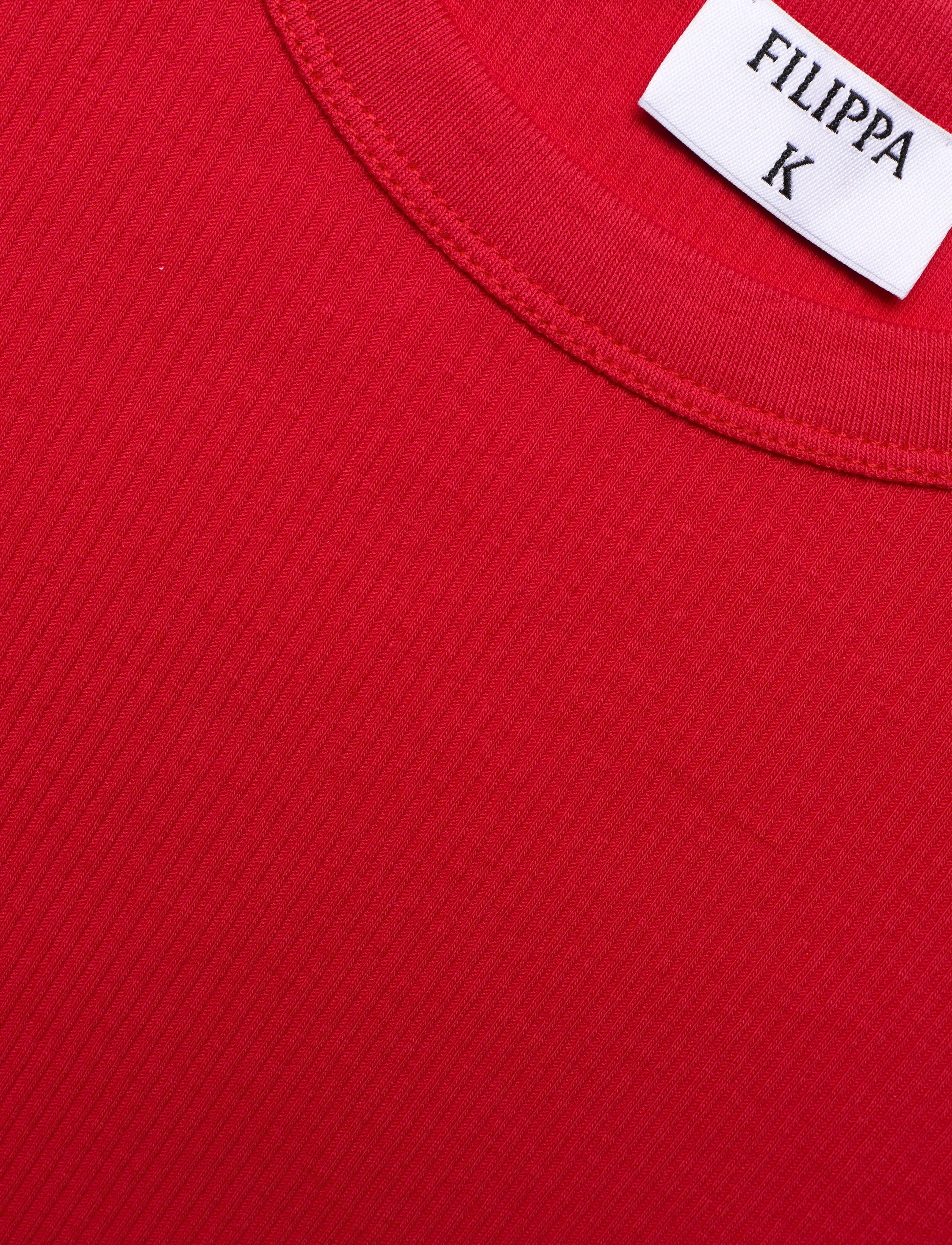 Filippa K - Fine Rib Tee - t-shirts - bright red - 5