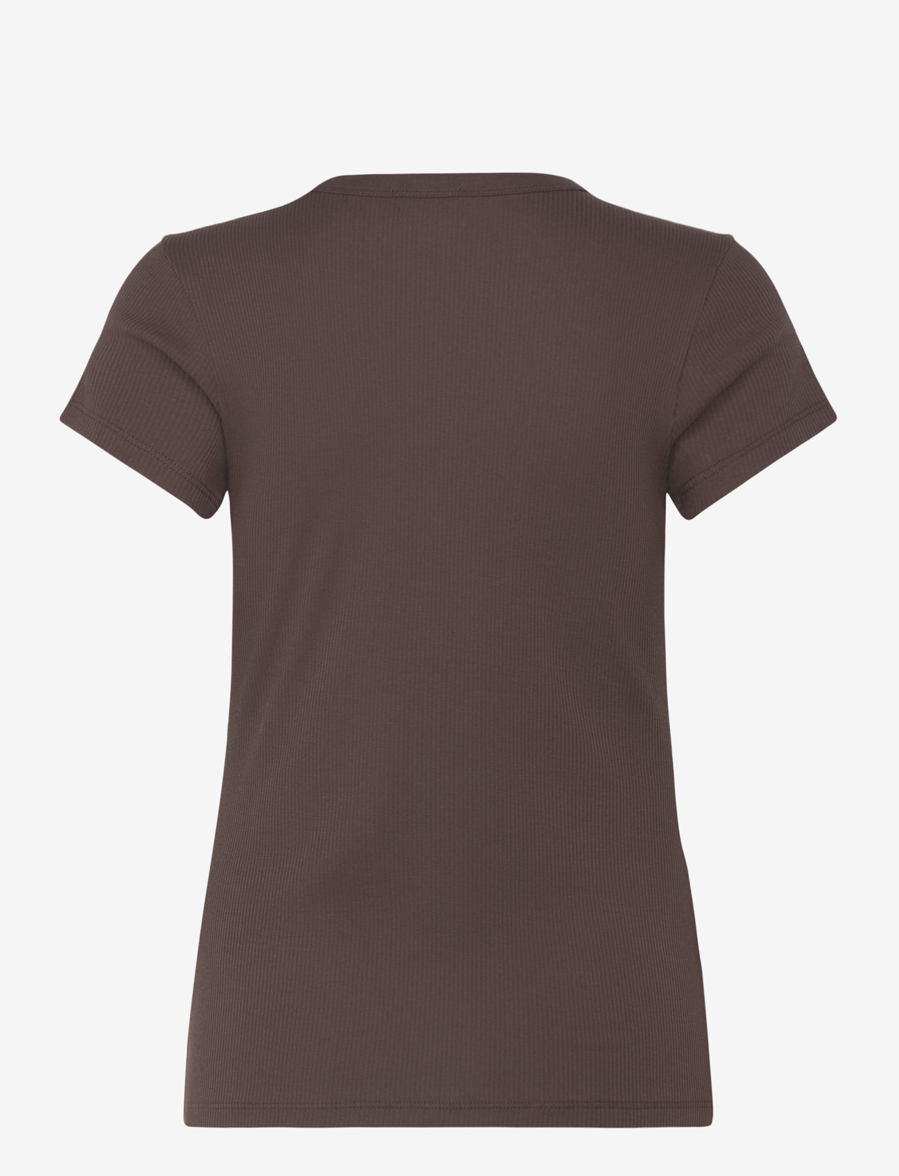 Filippa K - Fine Rib Tee - t-shirts & tops - dark chocolate - 2
