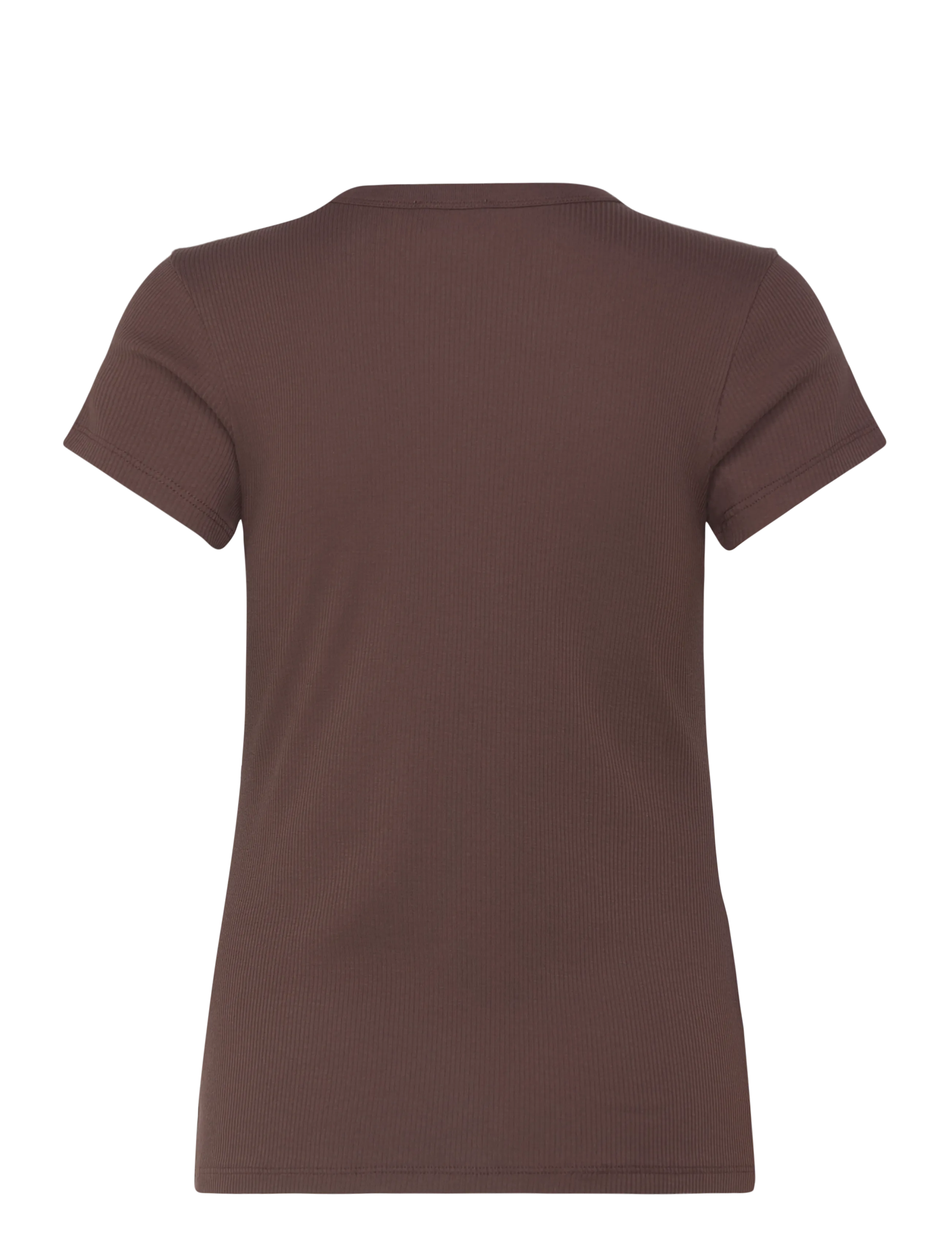 Filippa K - Fine Rib Tee - t-shirts - dark chocolate - 2